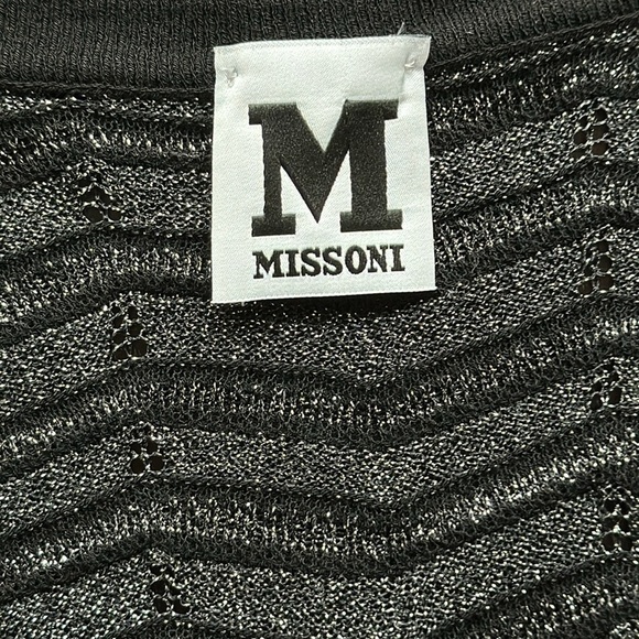Missoni black and silver chevron zig zag pattern stretchy dress SZ S - Picture 6 of 9